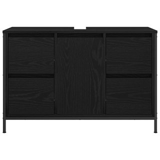 Mueble para Lavabo con Cajones 90×34,5×60 cm Negro