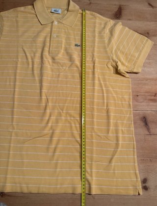 Polo Lacoste Rayas Amarillas y Blancas