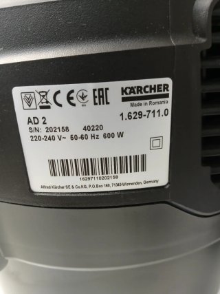 Kärcher AD 2 Aspiradora Seco/Ceniza