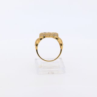 ANILLO FLOR CON INFINITO Y CIRCONITAS AZULES.