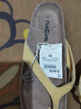 Sandalias Natura Beige/Amarillas Talla 40