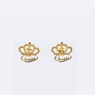 PENDIENTES CORONA QUEEN MEDIANO CIRCONITA. Oro 18k