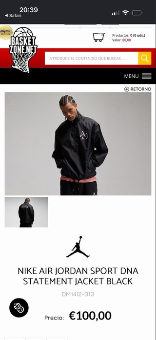 Cortavientos Jordan AJ Negro Nuevo