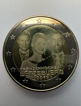 Moneta 2 Euro Lussemburgo 2012 Matrimonio moneda