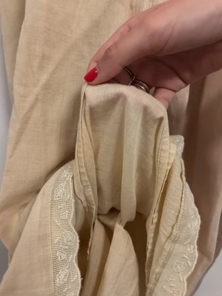 Vestido largo beige ZARA panel de abeja encaje