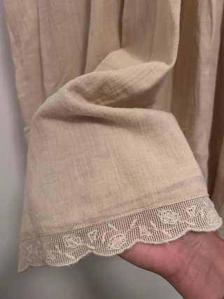 Vestido largo beige ZARA panel de abeja encaje