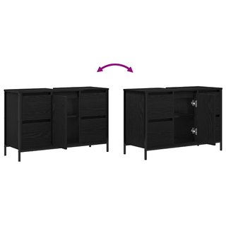 Mueble Lavabo con Cajones 90×34,5×60 cm R. Negro