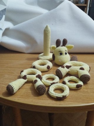 Muñeco Jirafa Crochet Apilable