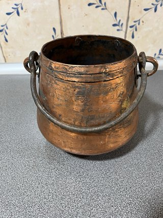 Marmita de cobre antigua
