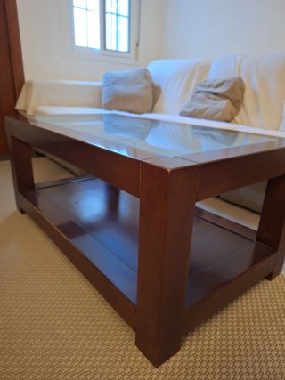 Mesa de centro madera y cristal