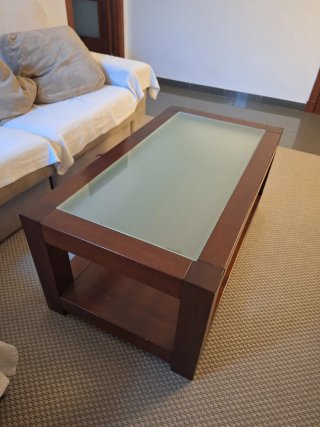 Mesa de centro madera y cristal