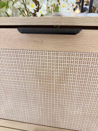 Zapatero 3 puertas madera y ratán