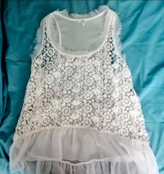 Canottiera OVS pizzo bianca taglia S