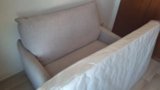 Sofá cama 190x90cm beige/gris