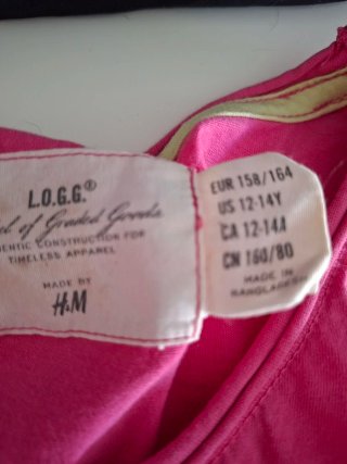 Camiseta H&M Rosa Talla S Estampado Cabo Royo