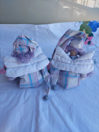 Adorabili pupazzi di stoffa in stile angelo in colore viola