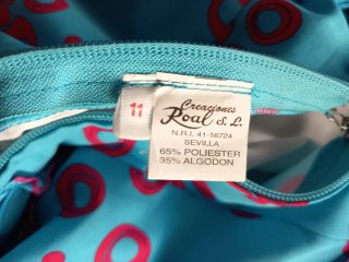Vestido de gitana azul y rosa con volantes