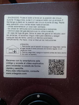 Estufa de gas Orbegozo efecto fuego