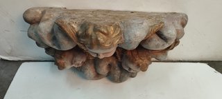 Peana antigua madera querubines