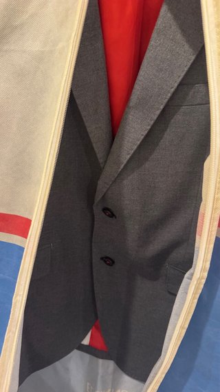 Americana El Ganso Gris Forro Rojo