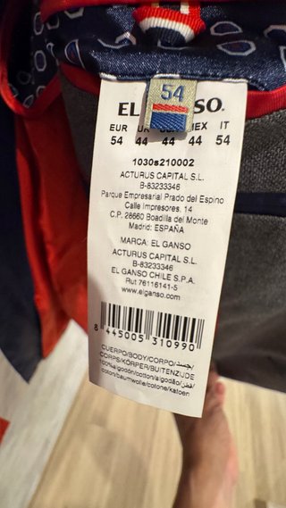 Americana El Ganso Gris Forro Rojo
