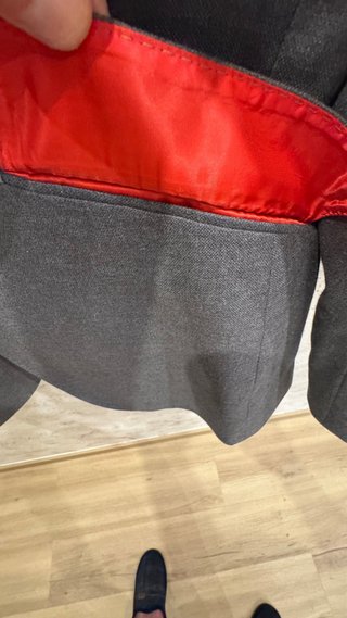 Americana El Ganso Gris Forro Rojo