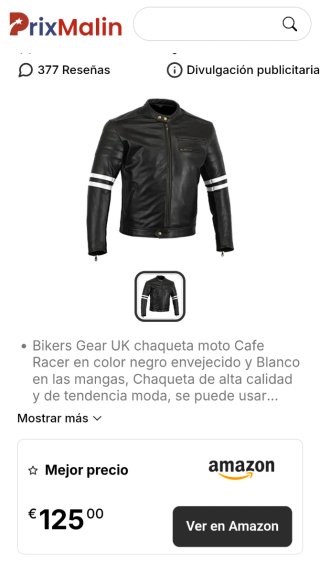 Chaqueta de cuero para moto Bikers Gear