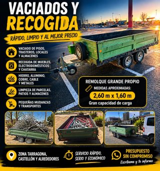 Se hacen portes, vaciados y pequeños transportes