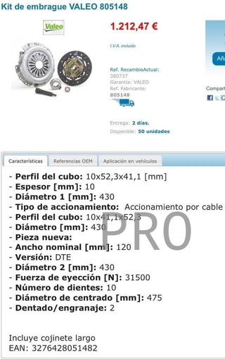 Kit embrague camión mercedes actros nuevo