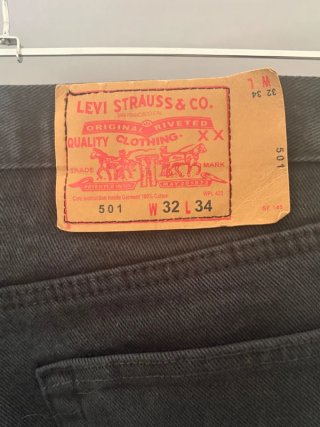 Levi's 501 Jeans Neri Dritti W32 L34