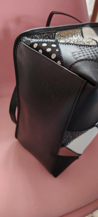 Zaino Braccialini Pelle Nero e Argento