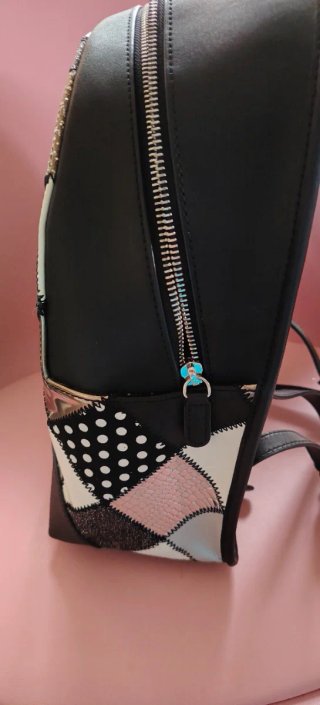 Zaino Braccialini Pelle Nero e Argento