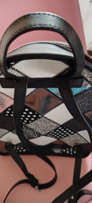 Zaino Braccialini Pelle Nero e Argento