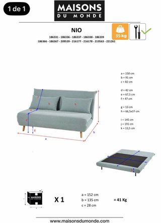 Sofá Cama 2 Plazas Maison du Monde