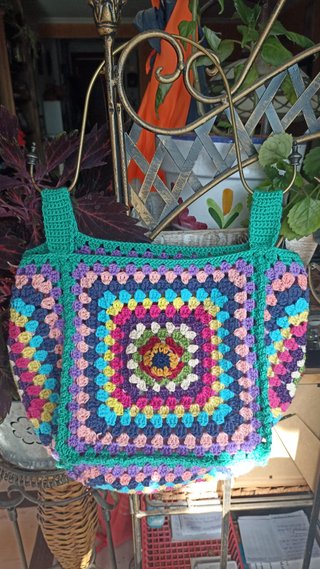 Bolso de crochet multicolor
