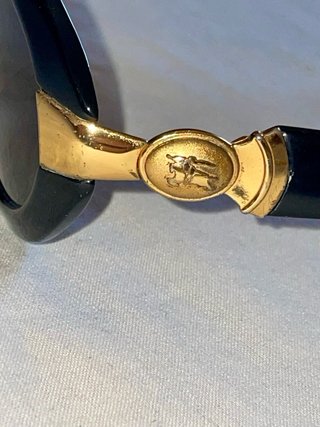 Occhiali da sole vintage Burberry neri oro
