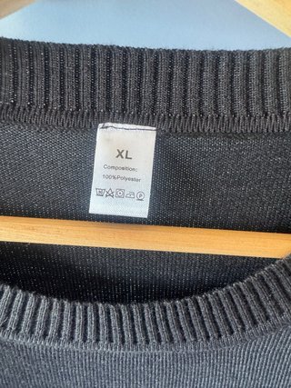 Jersey punto manga corta negro Talla XL