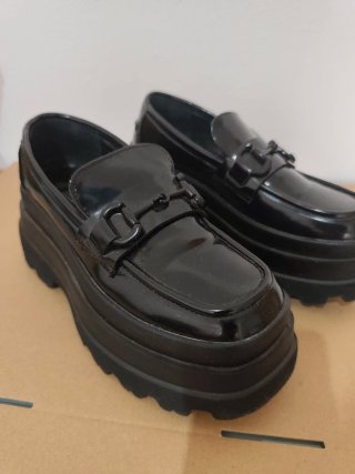 Zapatos Oxford plataforma negros