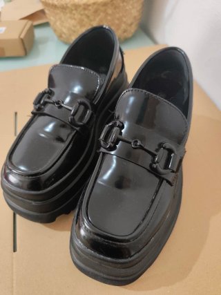 Zapatos Oxford plataforma negros