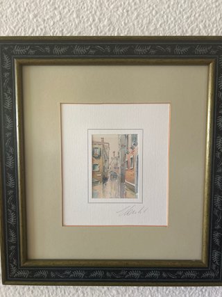 Cuadro Venecia Acuarela Firmado