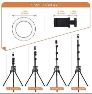 Aro de luz LED 30 cm con trípode