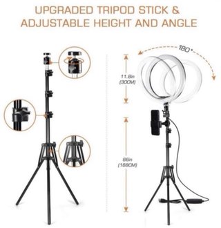 Aro de luz LED 30 cm con trípode