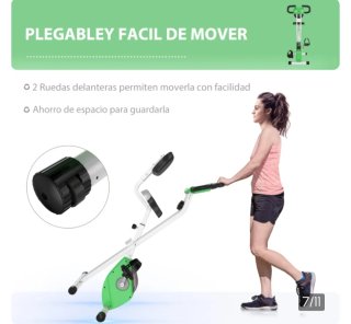 Bicicleta Estática Homcom Plegable Verde