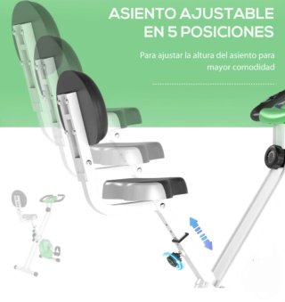 Bicicleta Estática Homcom Plegable Verde