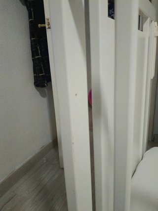 Cuna de bebé blanca 65 de ancho x125 de largo x101