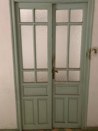 Puertas madera y cristal antiguas 120x220 (2 uds)