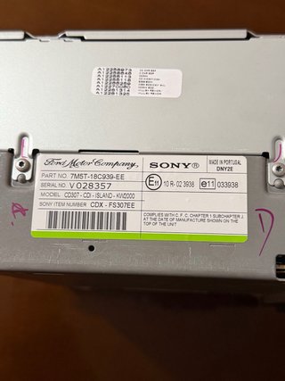 Radio CD SONY Ford Original