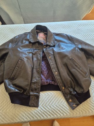 Cazadora Piel Vaca Redskins Vintage Negra