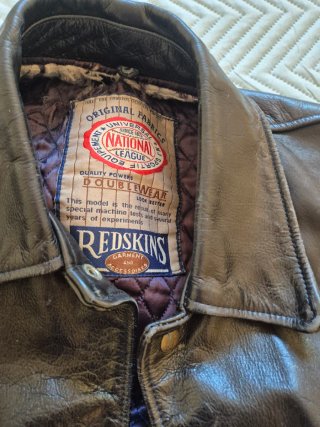Cazadora Piel Vaca Redskins Vintage Negra