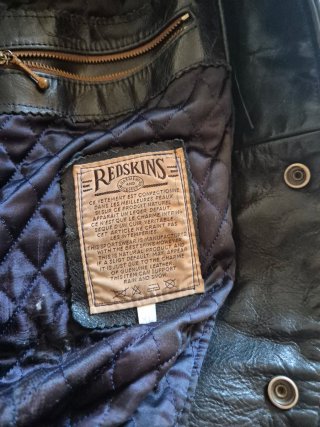 Cazadora Piel Vaca Redskins Vintage Negra